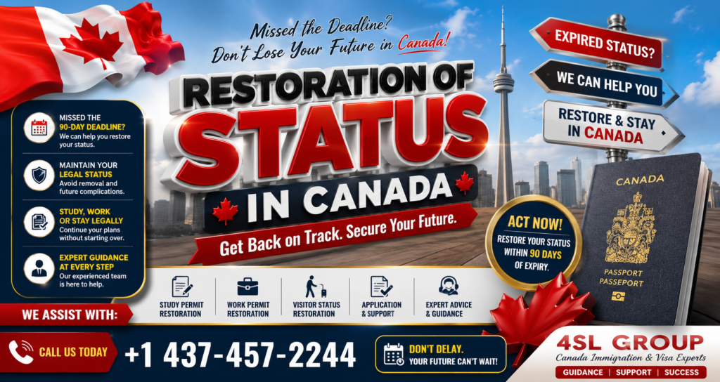 Restore temporary resident status in Canada